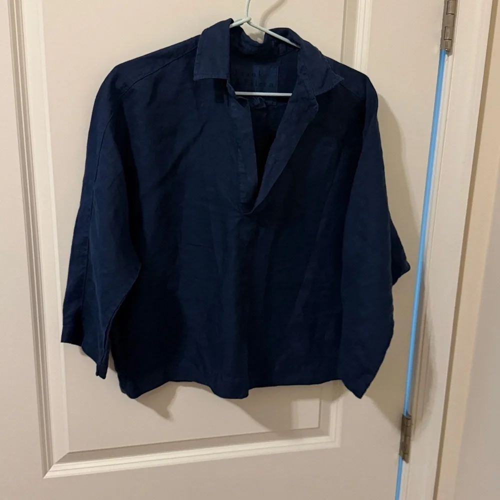 Frank & Eileen Gabi Popover Shirt in Navy - Picture 5 of 7